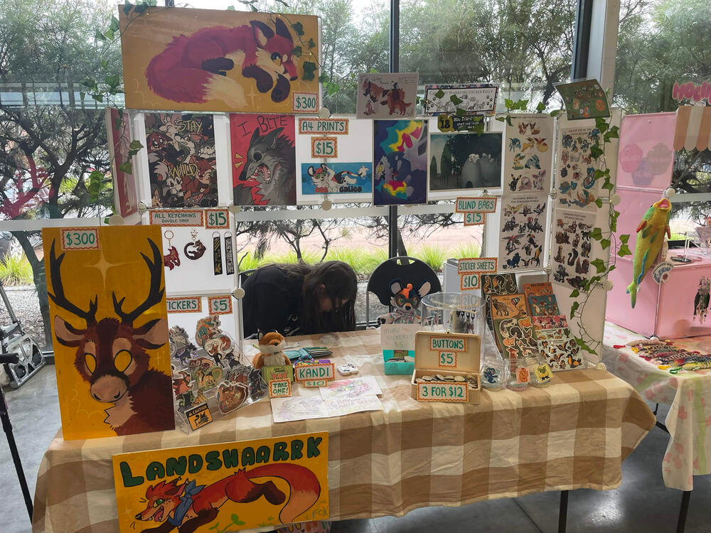 Table Setup at Melbourne Furry Maker's Market, Collaboration with Landshaark